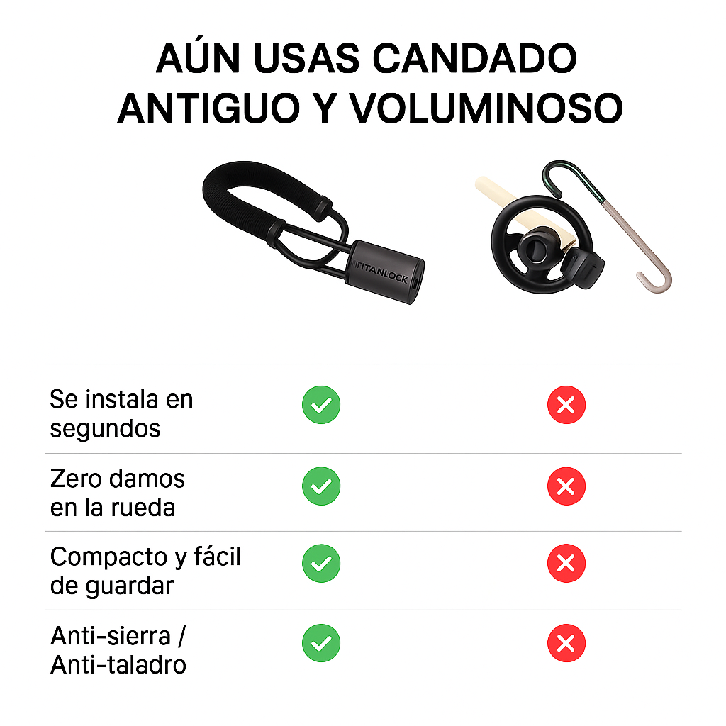 🔒 TitanLock™ Traba Volante Antirrobo - Evita Robos y Gana Tranquilidad Diaria 🚗
