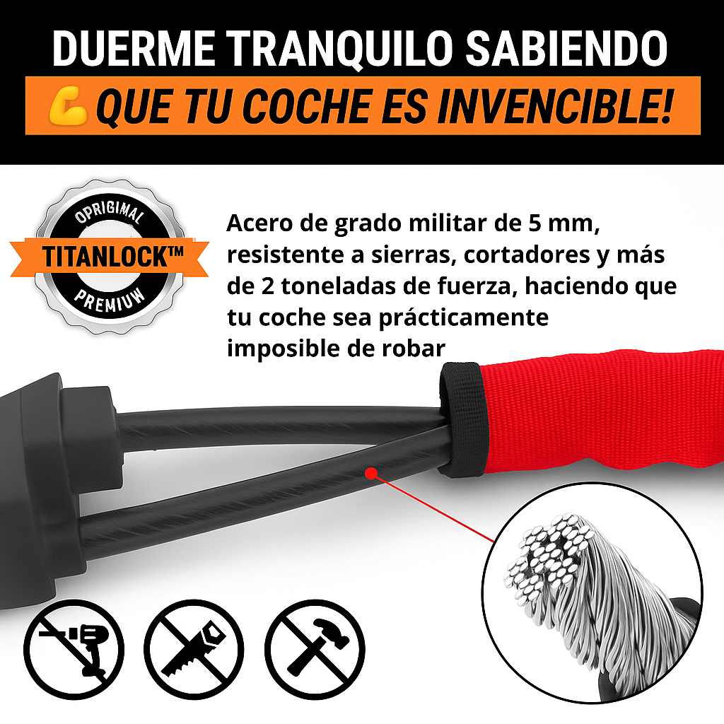 🔒 TitanLock™ Traba Volante Antirrobo - Evita Robos y Gana Tranquilidad Diaria 🚗
