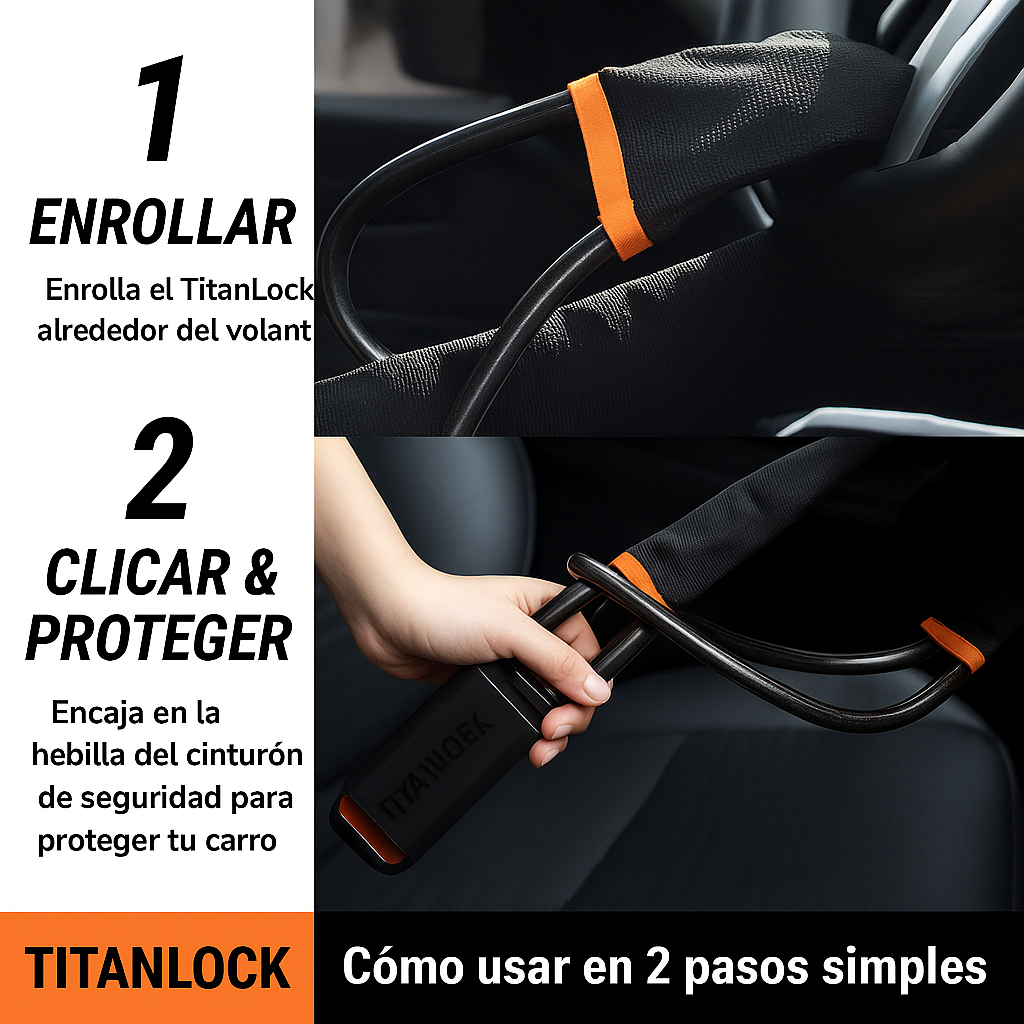 🔒 TitanLock™ Traba Volante Antirrobo - Evita Robos y Gana Tranquilidad Diaria 🚗